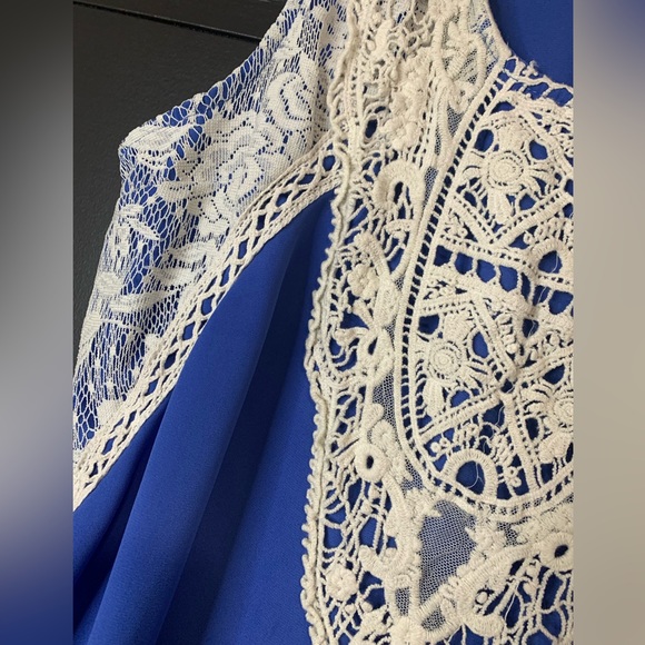 Beautiful Macrame, Chiffon and Lace Top. Women’s size L. Tank top. Boho EUC - Picture 6 of 6